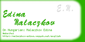 edina malaczkov business card